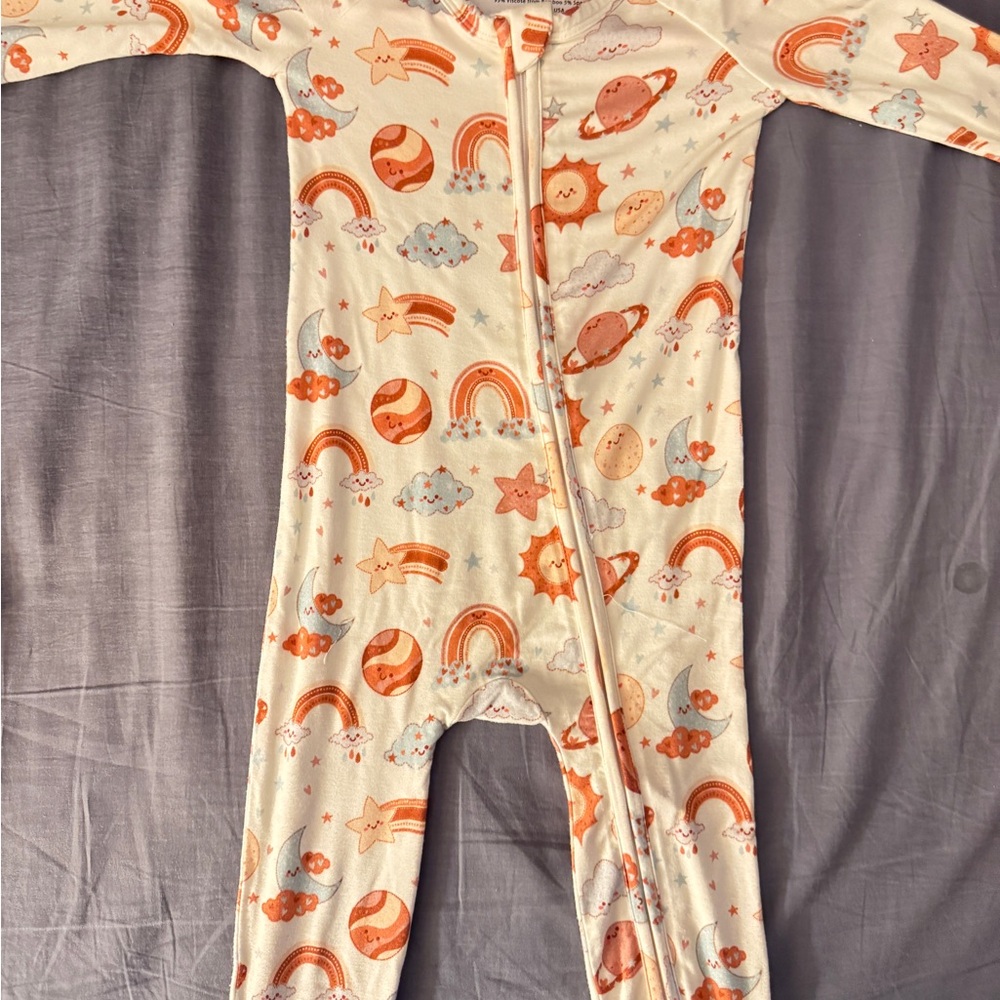 Vibrant Orange and White Floral One Piece